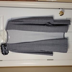 LuLaRoe Sarah Cardigan Duster Large Black White Houndstooth